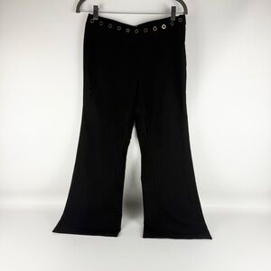 bYSI Black Grommet-Waist Flare Pants